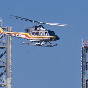 ABAN VII and helicopter Bell 412 take off